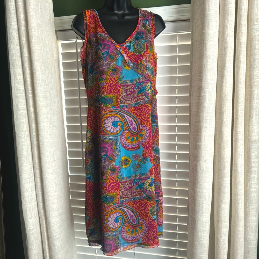 Johnny Was sheer printed dress
